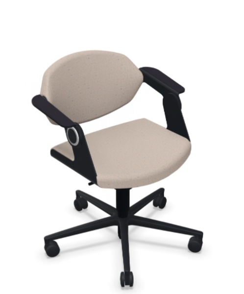 König+Neurath Steh-Sitz-Stuhl Balance Chair Black Edition gepolstert