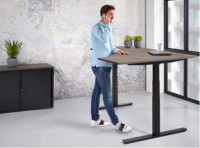 Steh-/Sitzschreibtisch elektrisch einstellbare Workstation "WING" Höhe 65-130cm