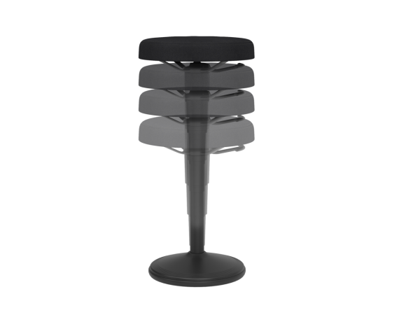 Hammerbacher Sitz/Steh Hocker VSST2 Stehhilfe schwarz höhenverstellbar bis 110kg