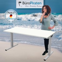 WINEA STARTUP 2.0 Motortisch Basic Line Breite 200cm, Tiefe 80 oder 90cm Höhe 65-130cm Kabelkanal